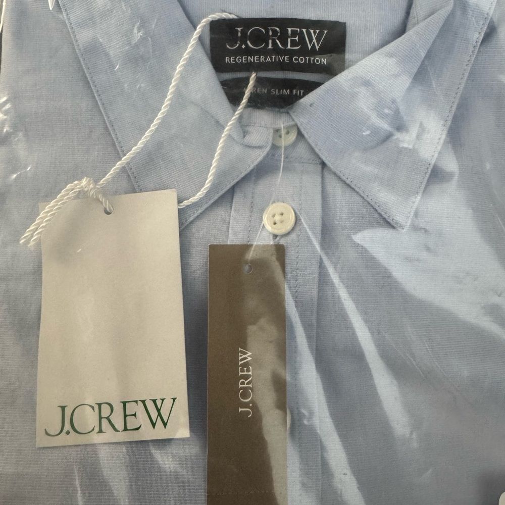 NWT J CREW Wren slim shirt in stretch cotton poplin in Blue Eoe - Picture 9 of 9
